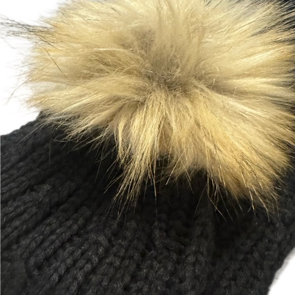 Michael Kors Black Neck Warmer With Faux Fur Pom Pom - Picture 4 of 4